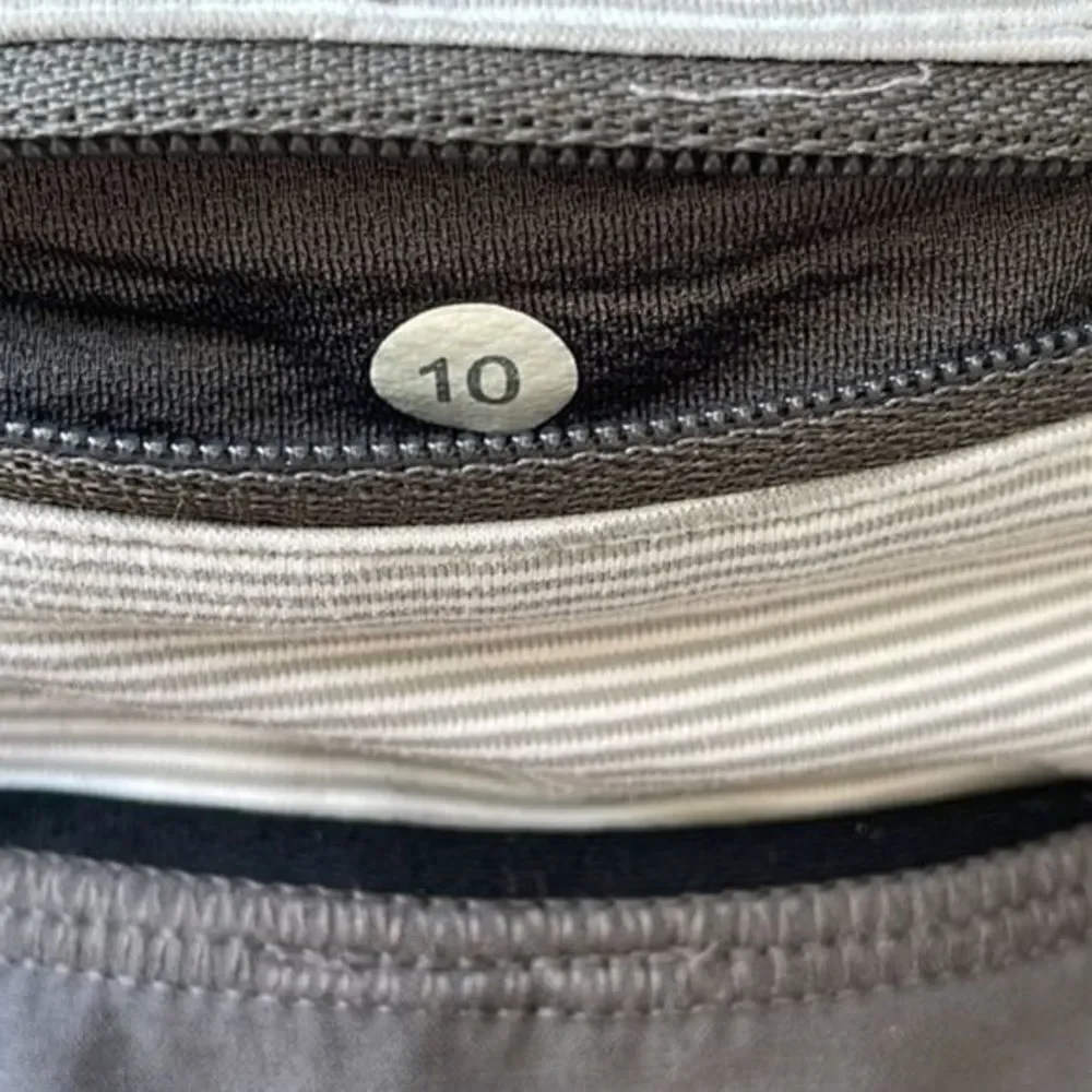 Lululemon Athletica Run: Speed Short in soot light/black/wee stripe Size 10